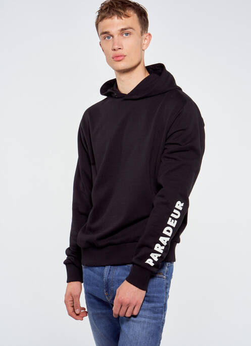 Sweat-shirt à capuche noir TOURIST LEMC pour homme