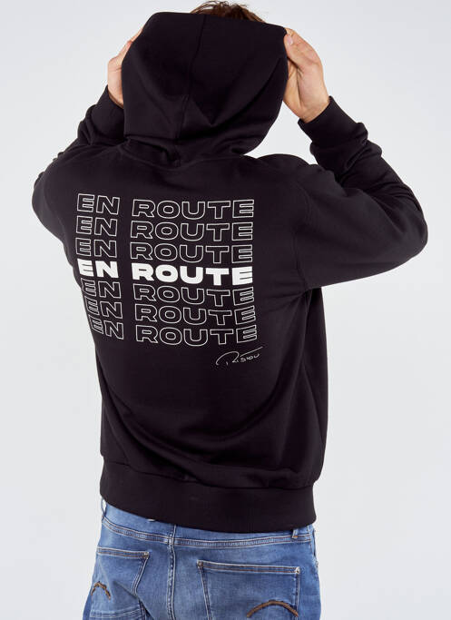 Sweat-shirt à capuche noir TOURIST LEMC pour homme