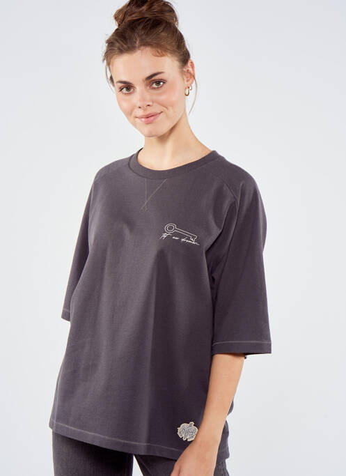 T-shirt gris TOURIST LEMC pour femme