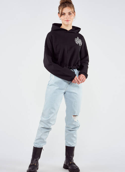 Sweat-shirt à capuche noir TOURIST LEMC pour femme