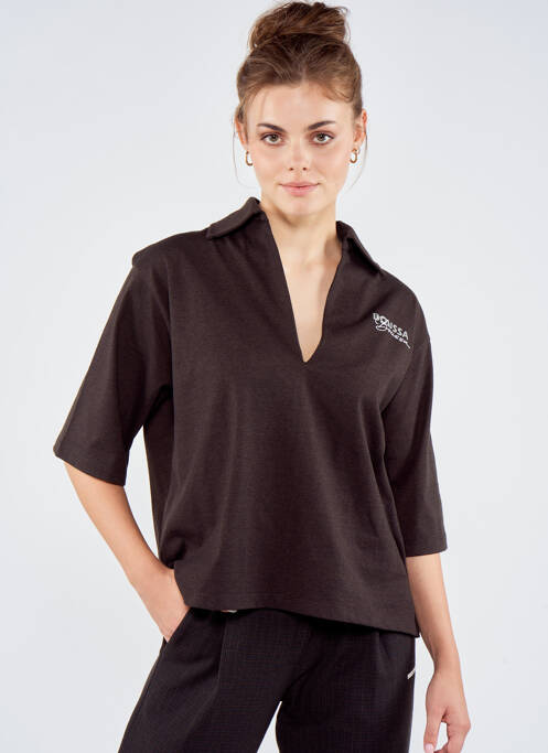 Polo marron TOURIST LEMC pour femme