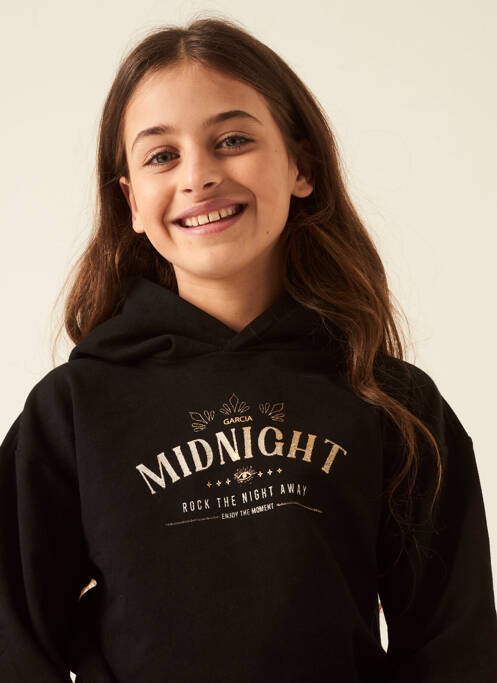 Sweat-shirt à capuche noir GARCIA pour fille