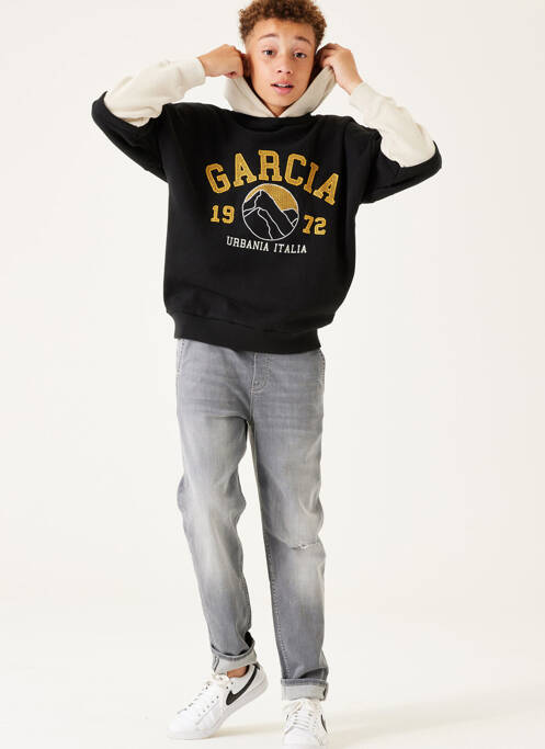 Sweat-shirt à capuche noir GARCIA pour garçon