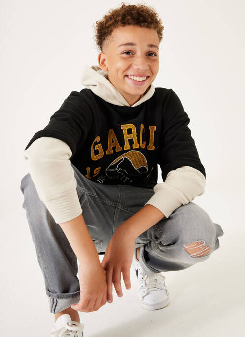 Sweat-shirt à capuche noir GARCIA pour garçon
