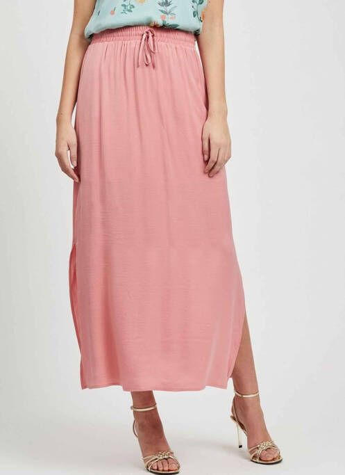 Jupe longue rose VILA pour femme