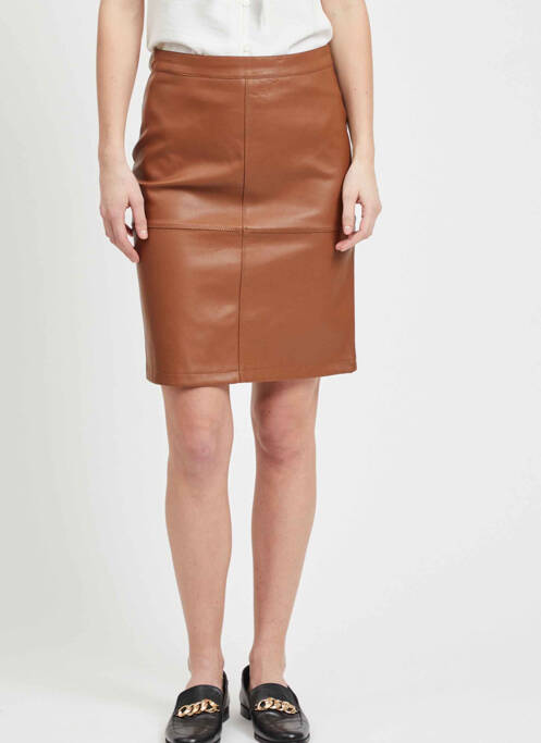 Jupe mi-longue marron VILA pour femme
