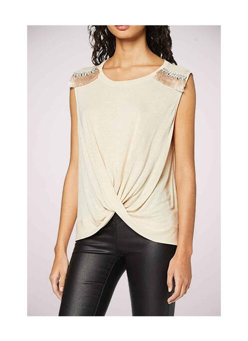 T-shirt beige GUESS pour femme