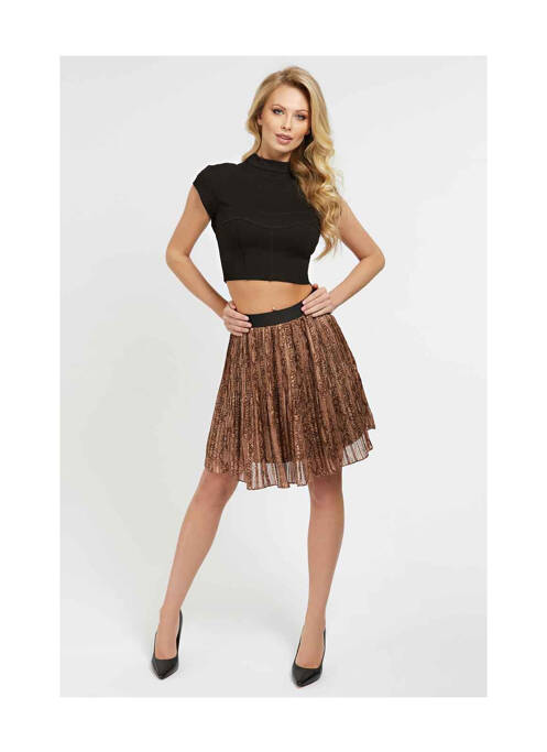 Jupe courte marron GUESS pour femme