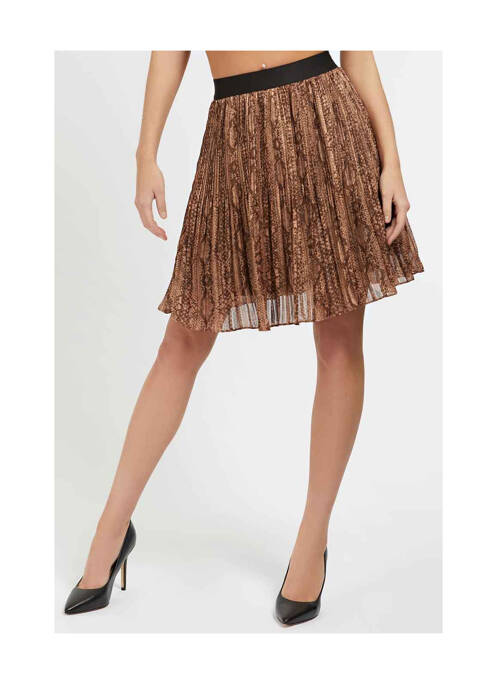 Jupe courte marron GUESS pour femme