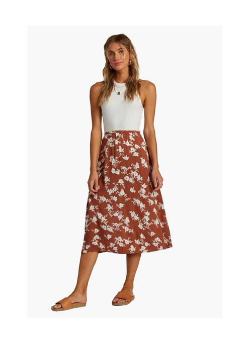 Jupe mi-longue marron BILLABONG pour femme