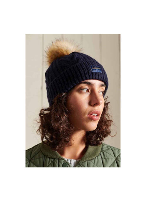 Bonnet bleu SUPERDRY femme