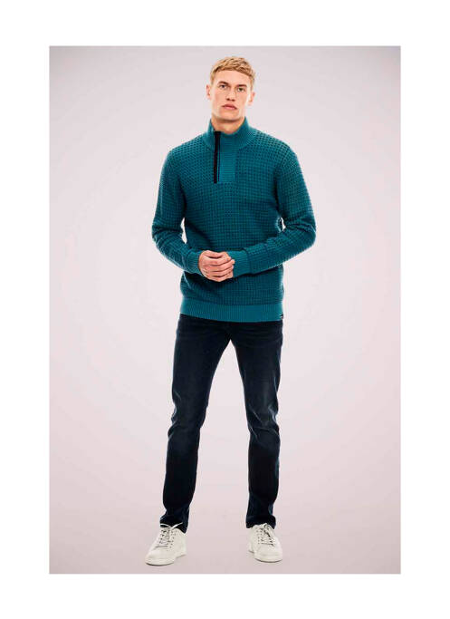 Pull col roulé bleu GARCIA pour homme