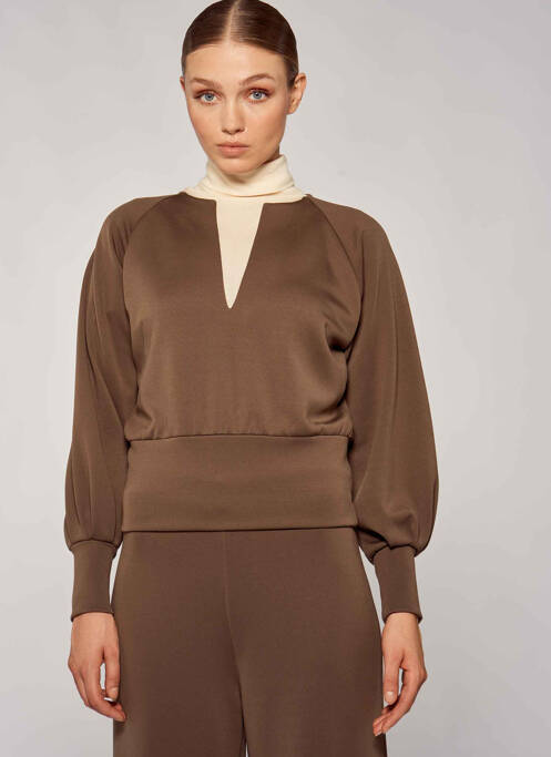 Chemisier marron YUGEN pour femme