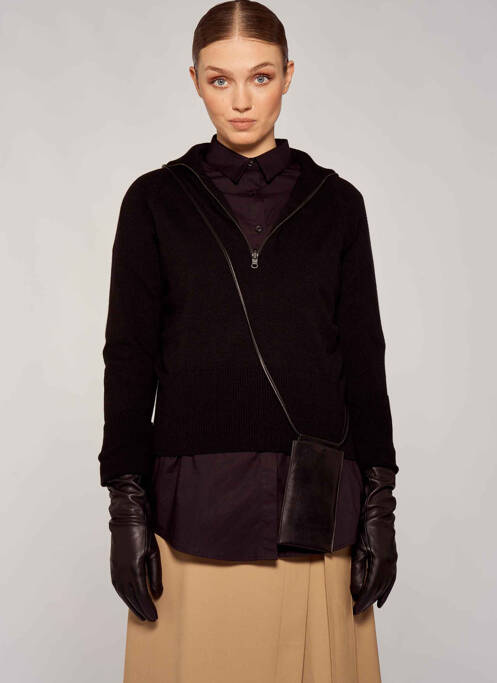 Pull col roulé noir YUGEN pour femme