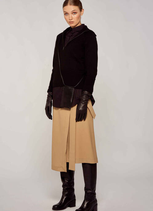 Pull col roulé noir YUGEN pour femme