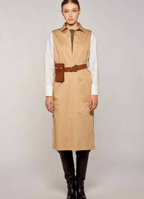 Robe longue beige YUGEN pour femme