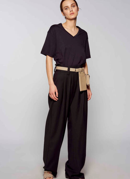 Pantalon droit noir YUGEN pour femme