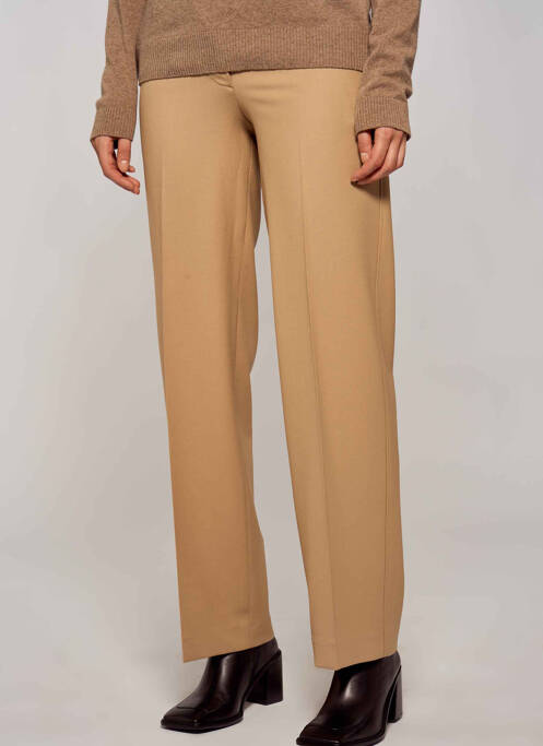 Pantalon large beige YUGEN pour femme