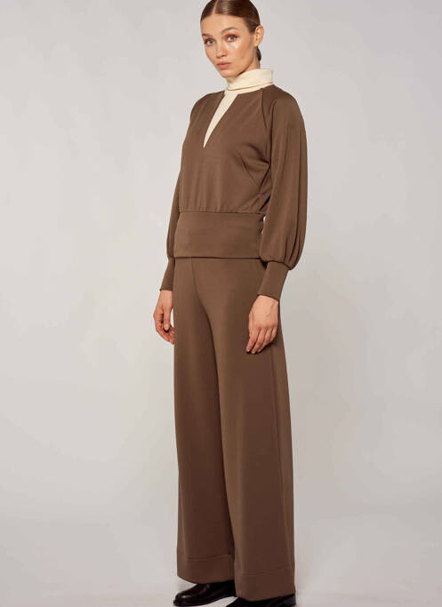 Pantalon flare marron YUGEN pour femme