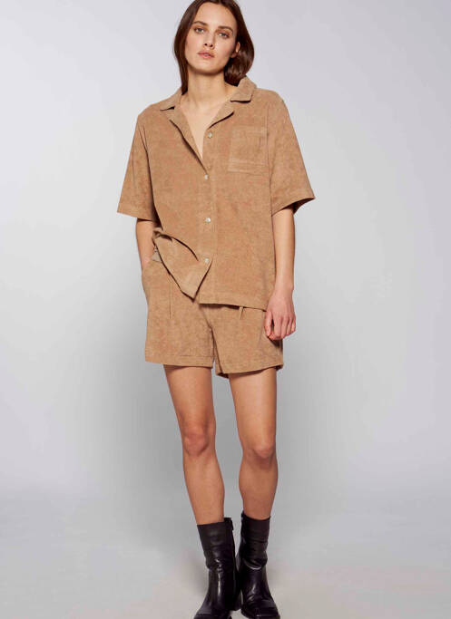 Short marron YUGEN pour femme