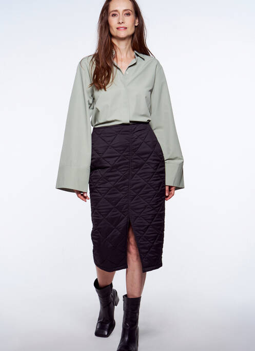 Jupe mi-longue noir YUGEN pour femme