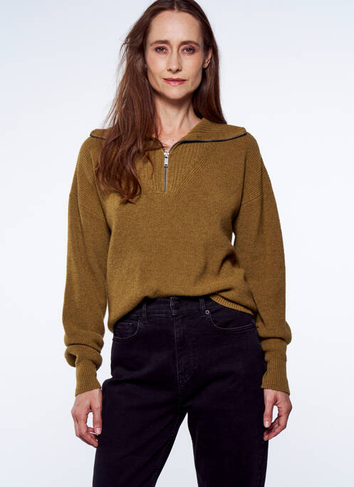 Pull col roulé vert YUGEN femme