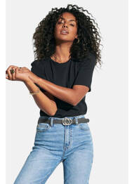 Ceinture fermeture lanière réglable avec boucle et clip noir ONLY femme