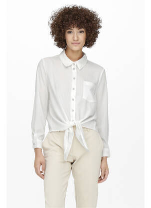 Chemisier manches longues manches longues blanc ONLY femme