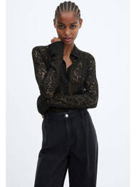 Chemisier noir MANGO femme