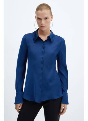 Chemisier bleu MANGO femme
