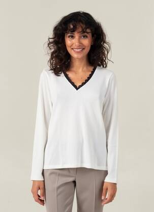 Pull coupe cintrée manches longues blanc MALOKA femme