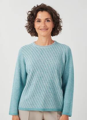 Pull coupe droite manches longues bleu I.ODENA femme