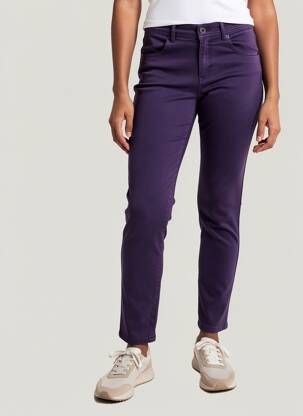 Pantalon slim stretch taille normale violet ANNA MONTANA femme
