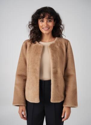 Veste casual col rond beige MICHA femme