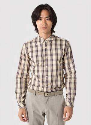 Chemise manches longues imprimé fantaisie beige LEE COOPER homme