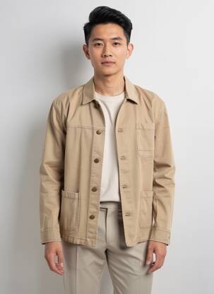Veste casual fermeture boutonnée sur le devant beige LEE COOPER homme