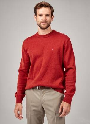 Pull col rond manches longues orange LOUIS VICTOR homme
