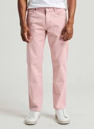 Pantalon chino fermeture zippée sous rabat boutonné rose LEE COOPER homme