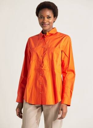 Chemisier coupe droite manches longues orange ONE STEP femme