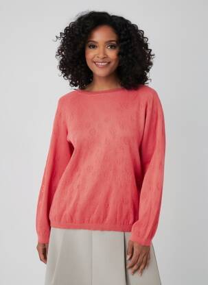 Pull coupe droite manches longues orange DAMART femme