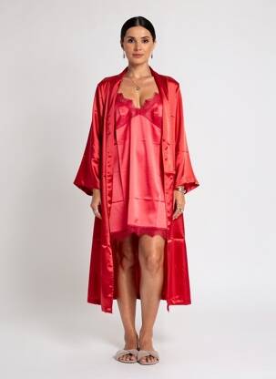 Nuisette/combinette col v rouge VALEGE femme
