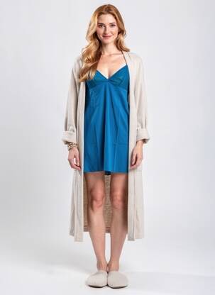 Nuisette/combinette manches bretelles ajustables bleu SIMONE PERELE femme