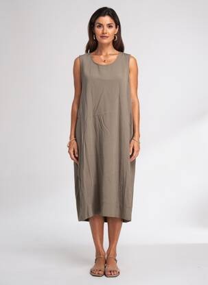 Robe mi-longue sans manche sans manche vert LE PETIT BAIGNEUR femme