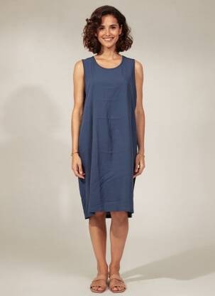 Robe mi-longue sans manche sans manche bleu LE PETIT BAIGNEUR femme