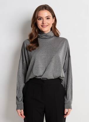 Sous-pull stretch manches longues gris PRINCESSE TAM-TAM femme
