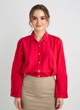 Chemisier coupe cintrée manches longues rose ONE STEP femme