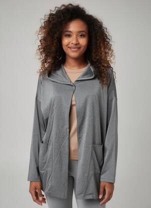 Veste casual col rond gris PRINCESSE TAM-TAM femme