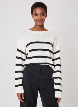 Pull stretch manches longues blanc ESPRIT femme