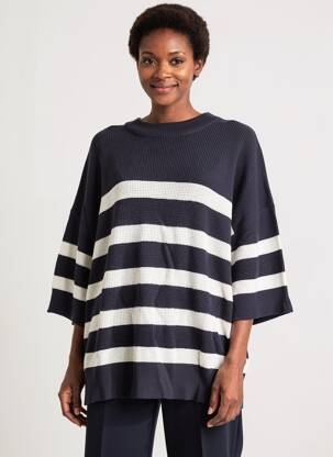 Pull stretch manches longues bleu ESPRIT femme