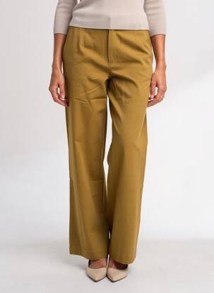 Pantalon droit stretch taille normale vert LA FIANCÉE femme